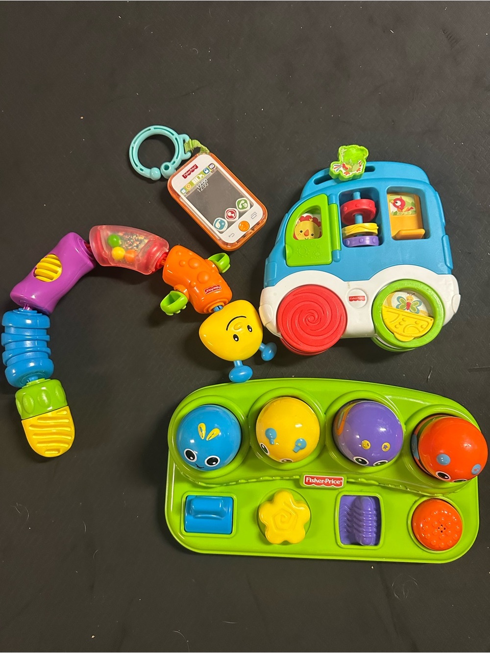 Fisher-Price Bright Blue, Green, Yellow, Purple and Orange Activity Toy Bundle
